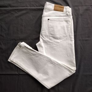 Madewell Women's White Ankle Zip Crop Low Mid Rise Y2K Stretch Jeans NWT Size 27